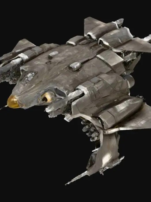 3D model for Hight detailer Futuristic Spaceship whit cannone and turret Transformers dark of the Moon