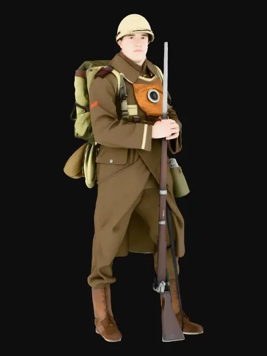 3D model for WWI Soldier in Uniform