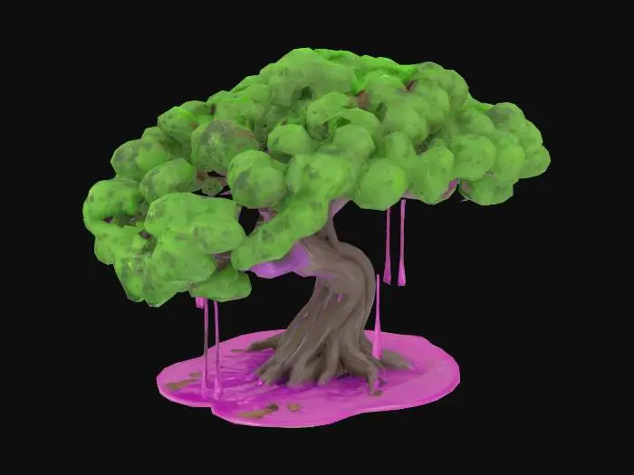 3D model for Goo tree covered with goo and ooze, realistic
