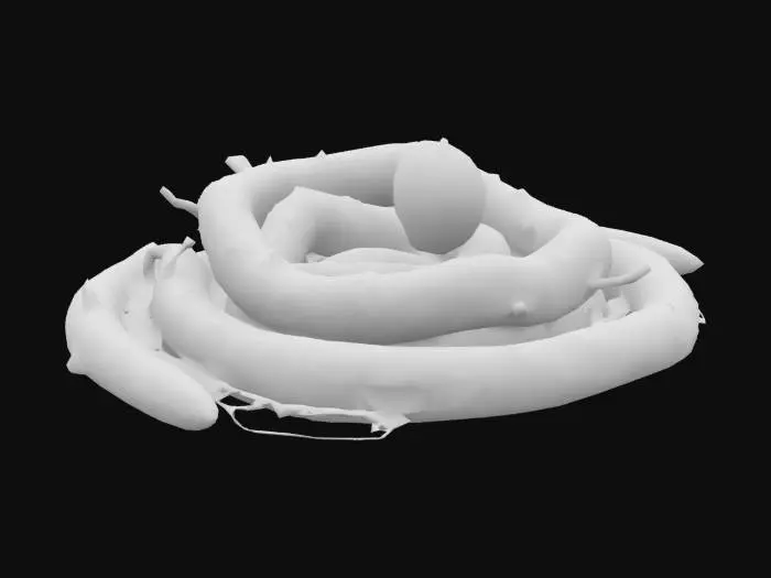 3D model for slime and ooze root which go out of ground and slithering across the ground further