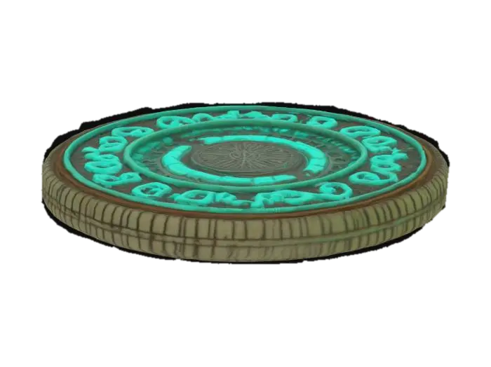 glowing turquoise runes 3D model, vytvořený pomocí AI