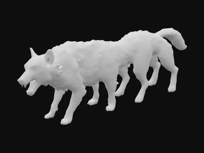 3D model for pack of agressive wolves
