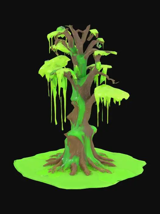 3D model for Goo tree covered with goo and ooze, realistic
