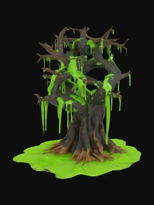 3D model for Goo tree covered with goo and ooze, realistic
