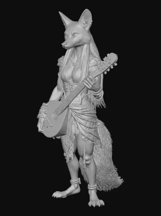 3D model for species anthropomorphic_fox
fur_color gray
sex female
eye_color blue
hair_length long
body_covering sparse_leaf_clusters
leaf_growth_location torso_and_thighs_only
visible_limbs legs_and_paws_visible
leg_length long
pose location_forest
instrument_type ancient_lute
instrument_position behind_back
lute_strap_position left_shoulder
view full_body, #Halloween2025#