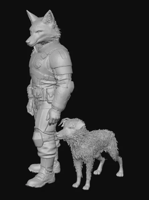 3D model for Fox Patrolman in Neon Alley