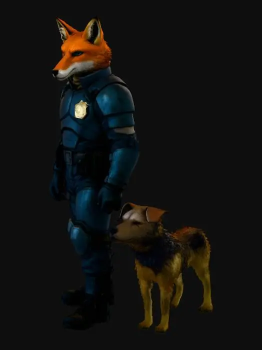 3D model for Fox Patrolman in Neon Alley