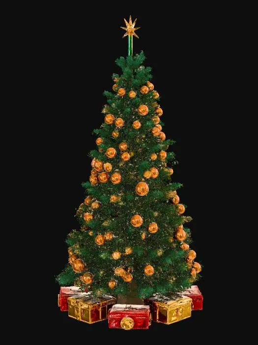 3D model for A tall Christmas tree in ancient Roman style, standing in an open Roman plaza under the sky. Mostly natural green pine with light laurel accents. Minimal decorations: a few bronze medallions, subtle magitech crystals with soft glow, and a simple glowing laurel‑crown topper. Sparse Roman‑style gifts at the base: small chests and scroll tubes with faint rune seals. Plaza has marble columns and statues, lit by torches and gentle magitech light. Overall look is realistic, stable, festive, with restrained gold and balanced weight.
, #Christmas2025#