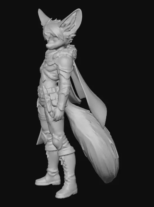 3D model for Warrior Foxkin Adventurer