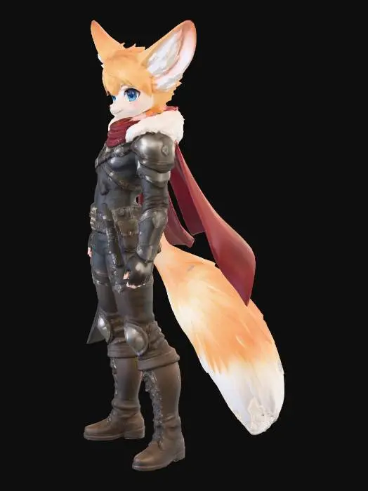 3D model for Warrior Foxkin Adventurer