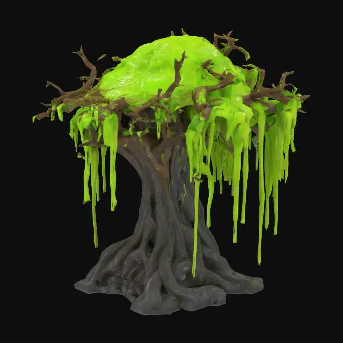 3D model for Goo tree covered with goo and ooze, realistic
