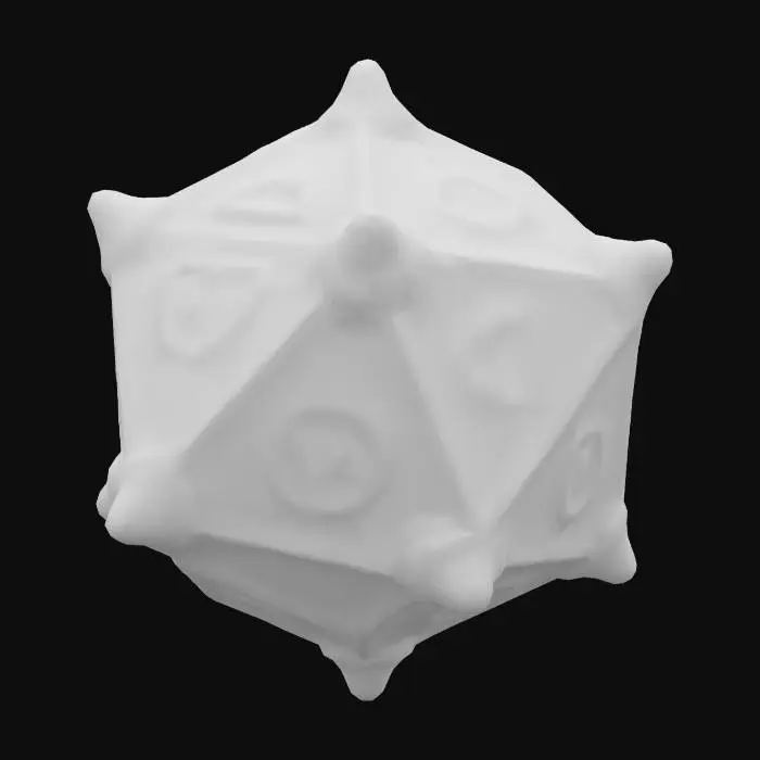 3D model for A small, floating magitek construct with a geometric body dodecahedron, made of aged brass or enchanted metal. Its surface is etched with glowing turquoise runes. No limbs or arms, just the core body. Designed by an empire blending arcane and early industrial tech. Weathered, mystical look. Transparent background.