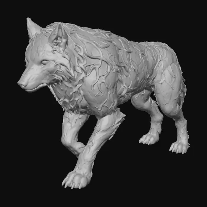 3D model for Stone Guardian Wolf