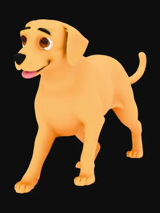 3D model for génere un labrador adulte réaliste (haut sur patte)