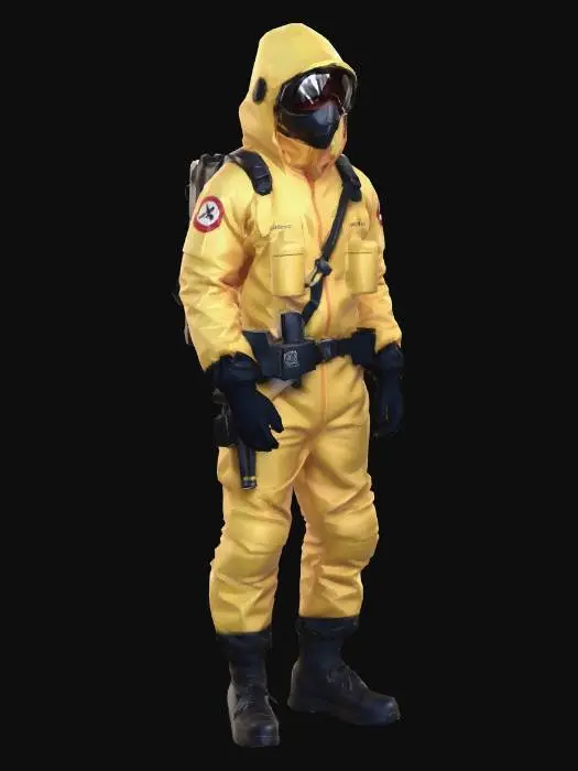 3D model for Hazmat suit survivor carryong equipment