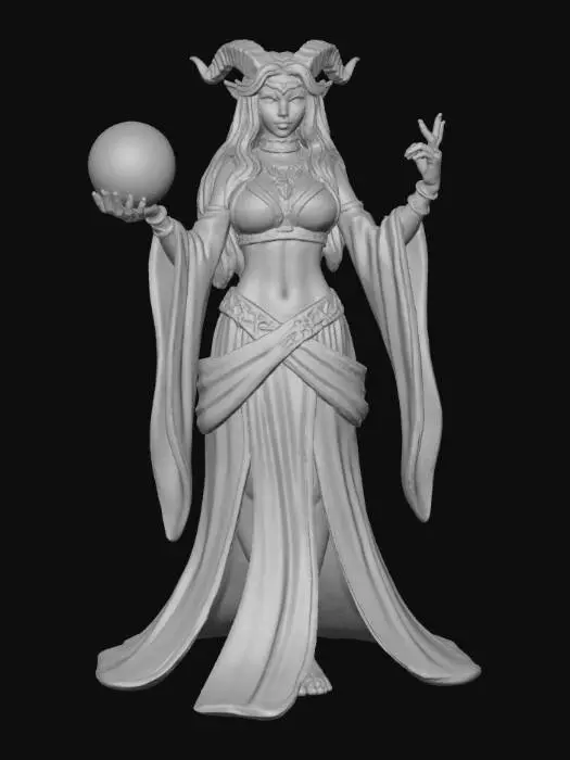 3D model for A female Teifling fortuneteller full body image