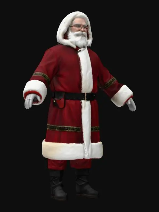 3D model for Santa Claus in a Fur-Trimmed Red Suit