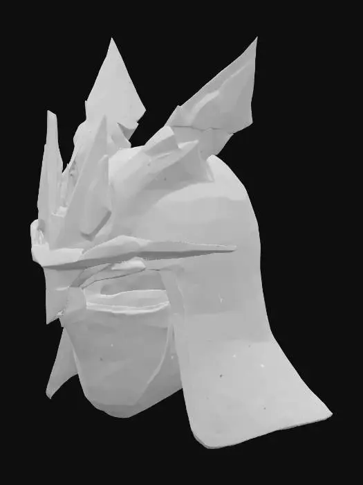 3D model for Samurai Helmet Blue Gold