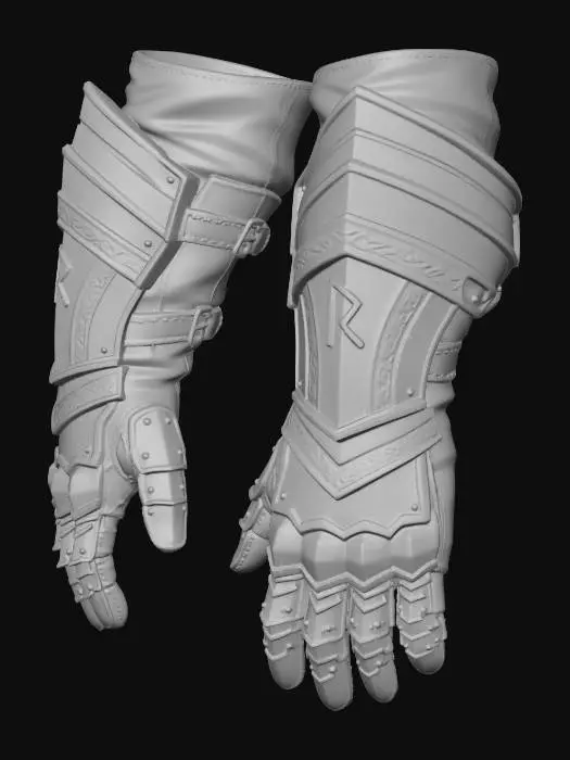 3D model for Runed Steel Gauntlets