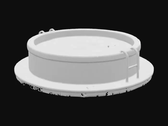 3D model for A wooden Hot Tub in a green flower Garden, #garden#