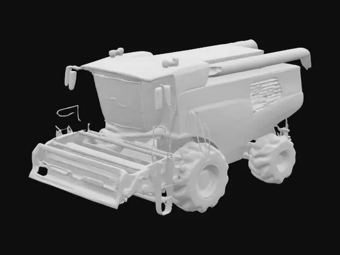 3D model for A realistic detailed modern Green Combine Harvester