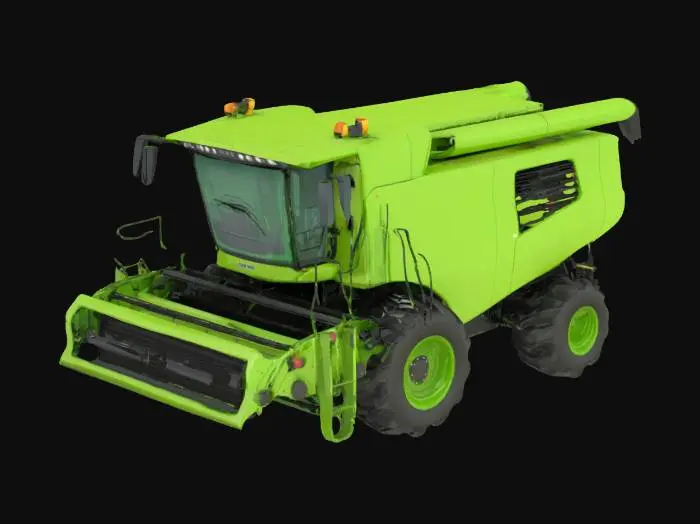3D model for A realistic detailed modern Green Combine Harvester