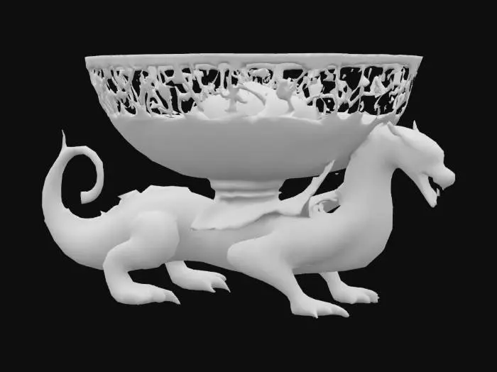 3D model for A metal Firepit bowl on a iron shaped dragon