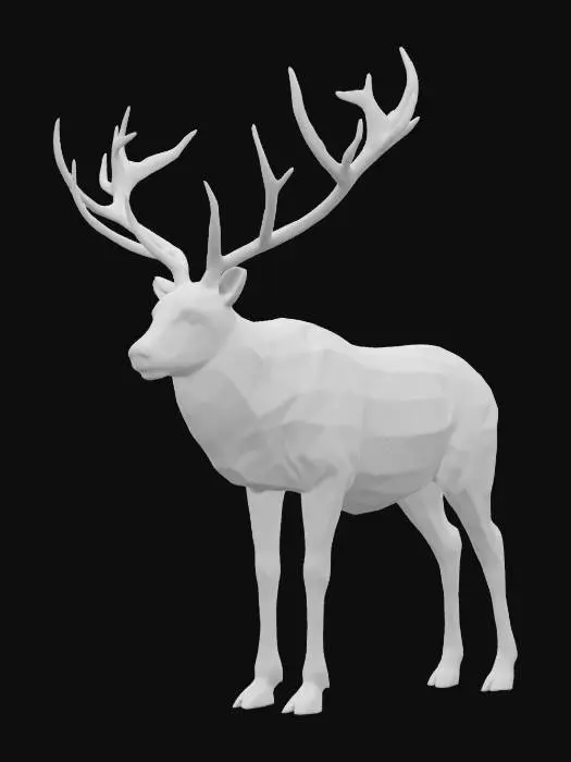 3D model for A detailed realistic elk with majestic antlers.