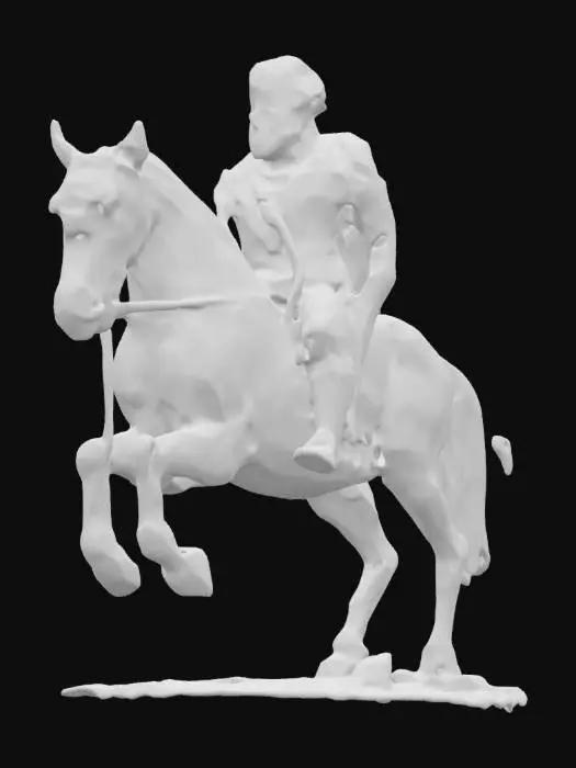 3D model for A statue of Marcus Aurelius riding a horse, ancient detailed realistic.