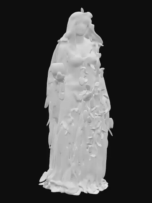 3D model for A realistic full body version in color of The Biblical Eve, dressed in leaves, holding an apple, #women#