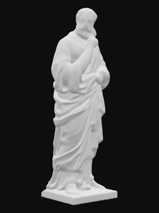 3D model for Marble statue of a Philosophing Man