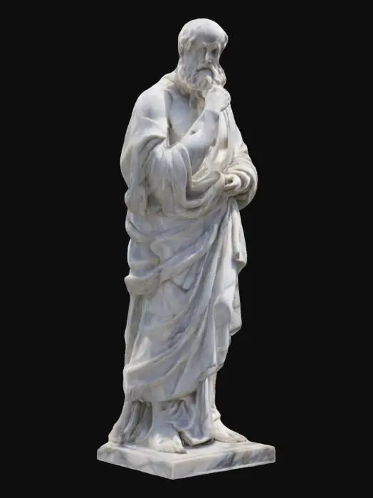 3D model for Marble statue of a Philosophing Man