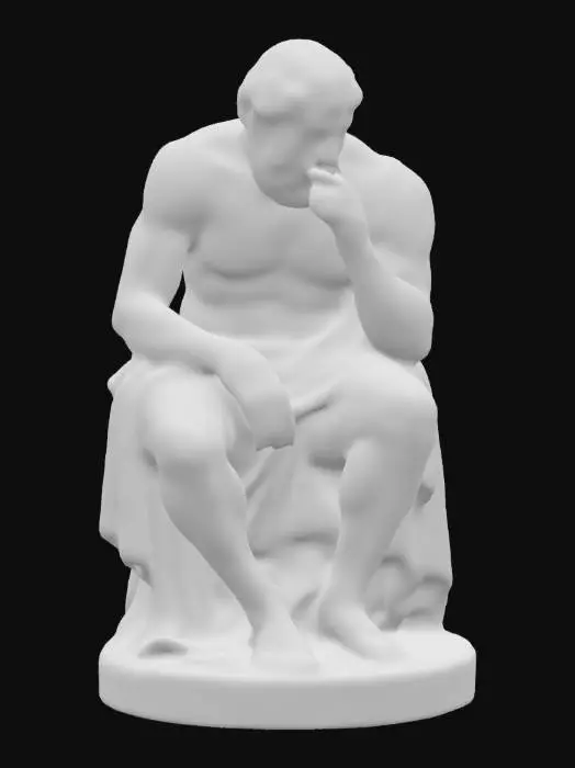 3D model for Marble statue of a Philosophing Man