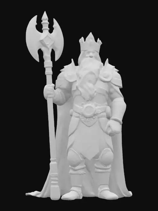 3D model for A long haired Dwarf, King of the Only Mountain.