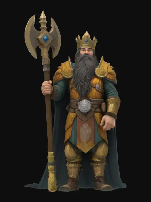 3D model for A long haired Dwarf, King of the Only Mountain.