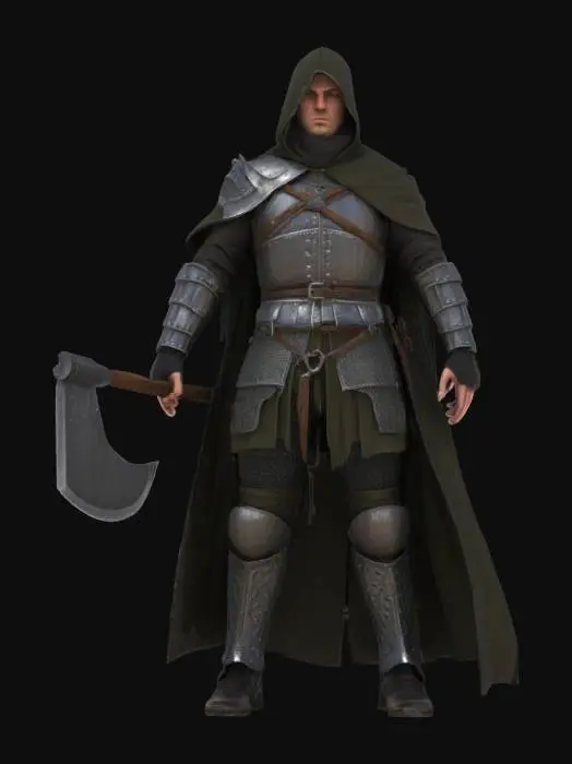 3D model for A medieval game character A-posing Executionist