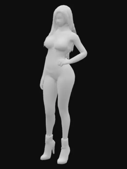 3D model for Make a women with very big breasts and a fit physique with a narrow waist. Give her very long blond and a tanned white skin and a massive booty
