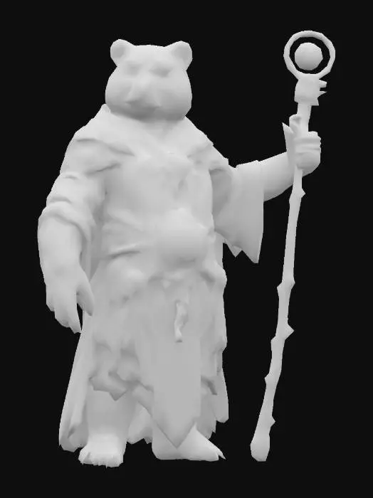 3D model for A bear mage with metal paws