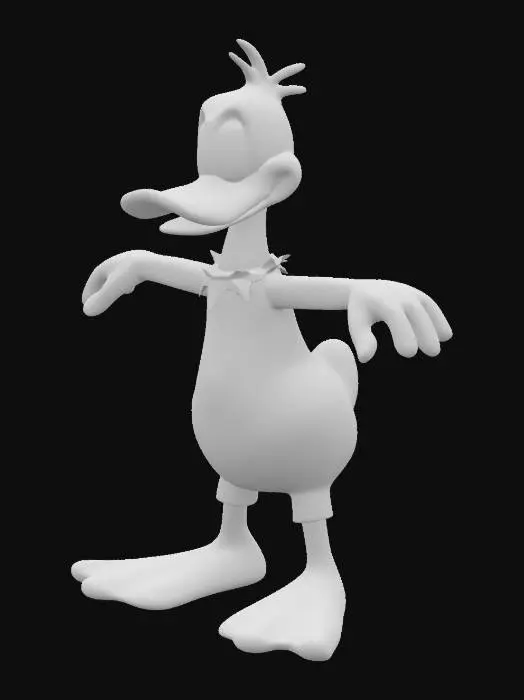 3D model for Daffy Duck in a t pose