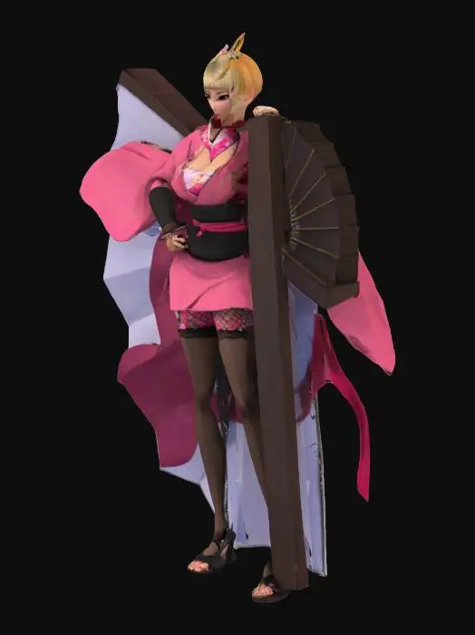 3D model for Character with Giant Fan