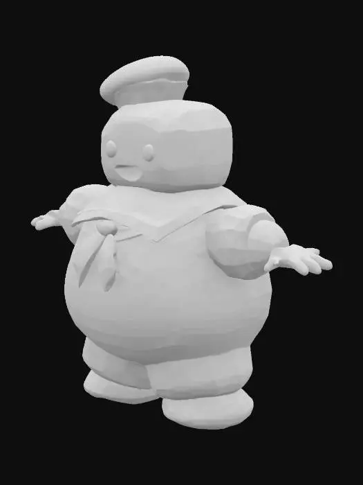 3D model for Stay Puft Marshmallow Man in a t pose
