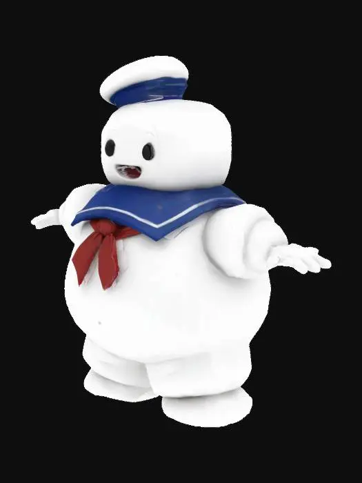 3D model for Stay Puft Marshmallow Man in a t pose