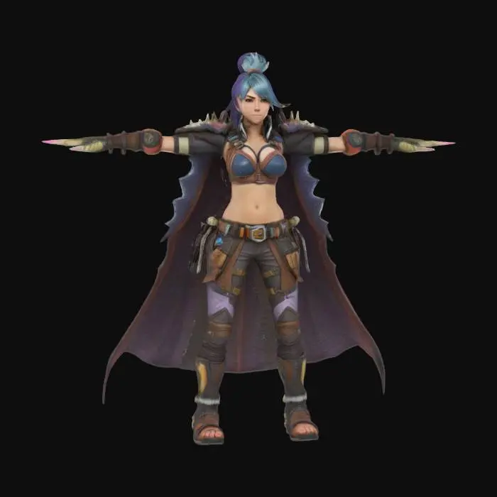 3D model for Gemma from monster hunter wilds in a T pose
