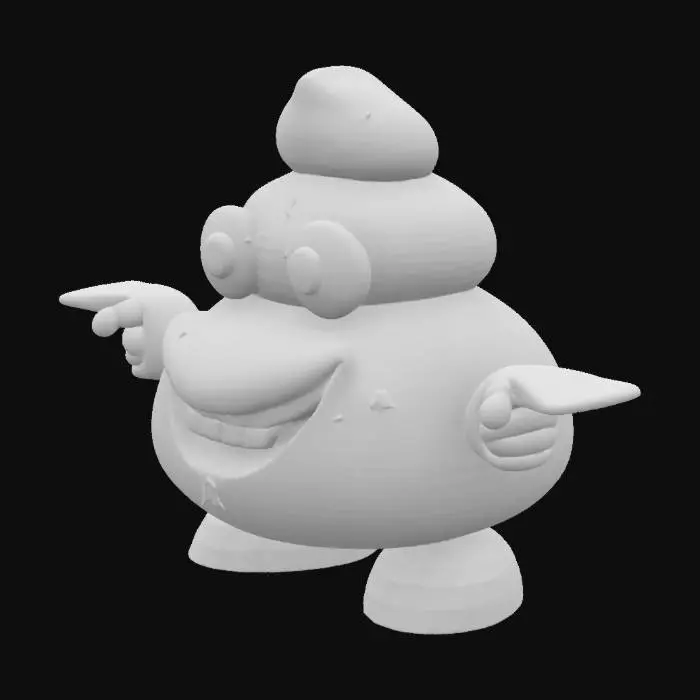 3D model for poo monster in a T pose.