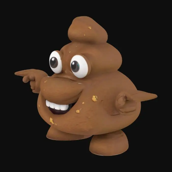 3D model for poo monster in a T pose.