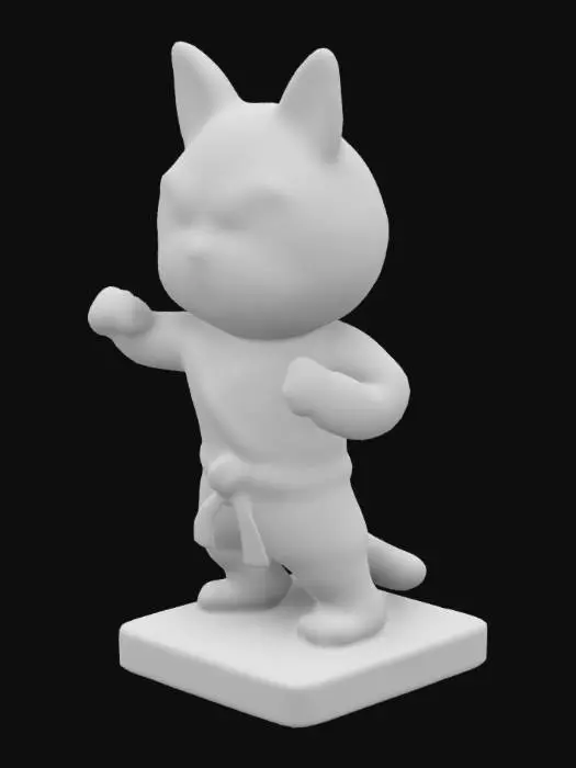 3D model for a karate cat statue