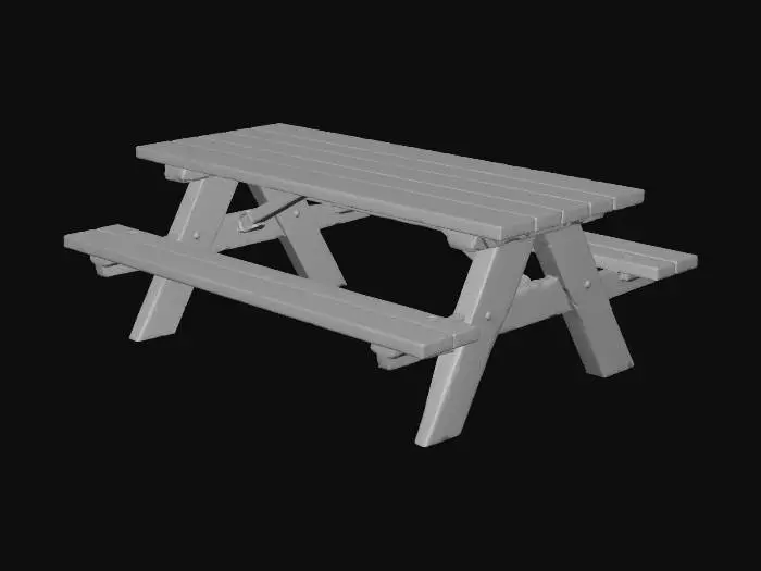 3D model for wooden picnic table