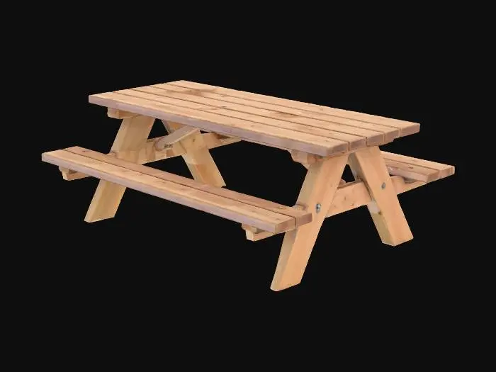 3D model for wooden picnic table