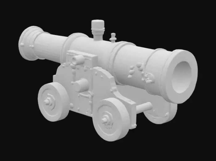 3D model for a field cannon fuse with a furnace.