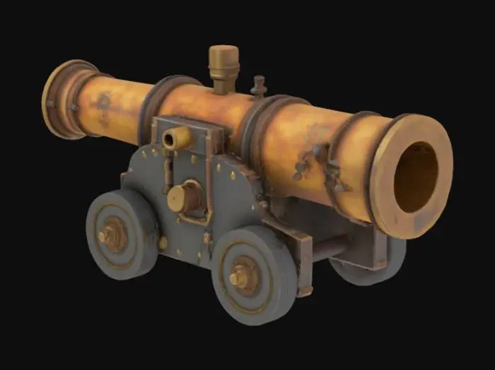 3D model for a field cannon fuse with a furnace.